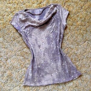 Sequined Purple Tie-Dye Top